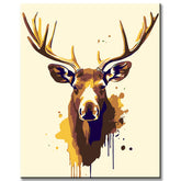 Paint by Numbers Moose Art Brown